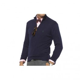 Pull Ralph Lauren Bleu Foncé col Zip homme Pull Ralph Lauren Bleu Foncé col Zip homme