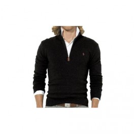 Pull Ralph Lauren Noir col Zip homme Pull Ralph Lauren Noir col Zip homme