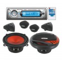 Pack autoradio CD/MP3 4x70w + kit haut-parleurs 13cm 550w