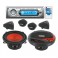 Pack autoradio CD/MP3 4x70w + kit haut-parleurs 13cm 550w