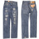 Jeans LEVIS 501 homme bleu 0554 usé artificiellement