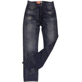 Jeans Levis 501 bleu délavé usé coupe droite homme