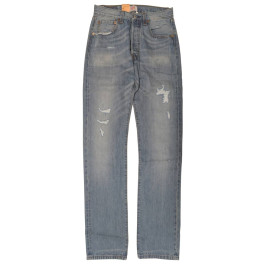 Jeans Levis 501 bleu délavé usé coupe droite homme