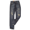Jeans Levis 501 bleu délavé usé coupe droite homme