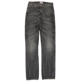 Jeans Levis 501 bleu clair délavé usé coupe droite homme