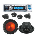 Pack autoradio CD/USB 4x70w + kit haut-parleurs 16cm 600w