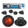 Pack autoradio CD/USB 4x70w + kit haut-parleurs 16cm 600w