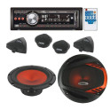 Pack kit haut-parleurs 16cm 600w + autoradio CD/MP3 4x70w