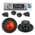 Pack autoradio CD/MP3 4x80w + kit haut-parleurs 16cm 600w