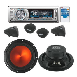 Pack autoradio CD/MP3 4x80w + kit haut-parleurs 16cm 600w