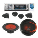 Pack kit haut-parleurs 16cm 600w + autoradio CD/MP3 4x80w
