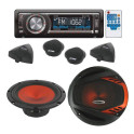Pack kit haut-parleurs 16cm 600w + autoradio CD/USB 4x80w