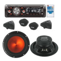 Pack autoradio CD/MP3 4x80w + kit haut-parleurs 16cm 600w