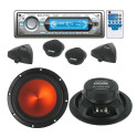 Pack autoradio CD/MP3 4x70w + kit haut-parleurs 13cm 550w