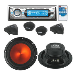 Pack autoradio CD/MP3 4x70w + kit haut-parleurs 13cm 550w